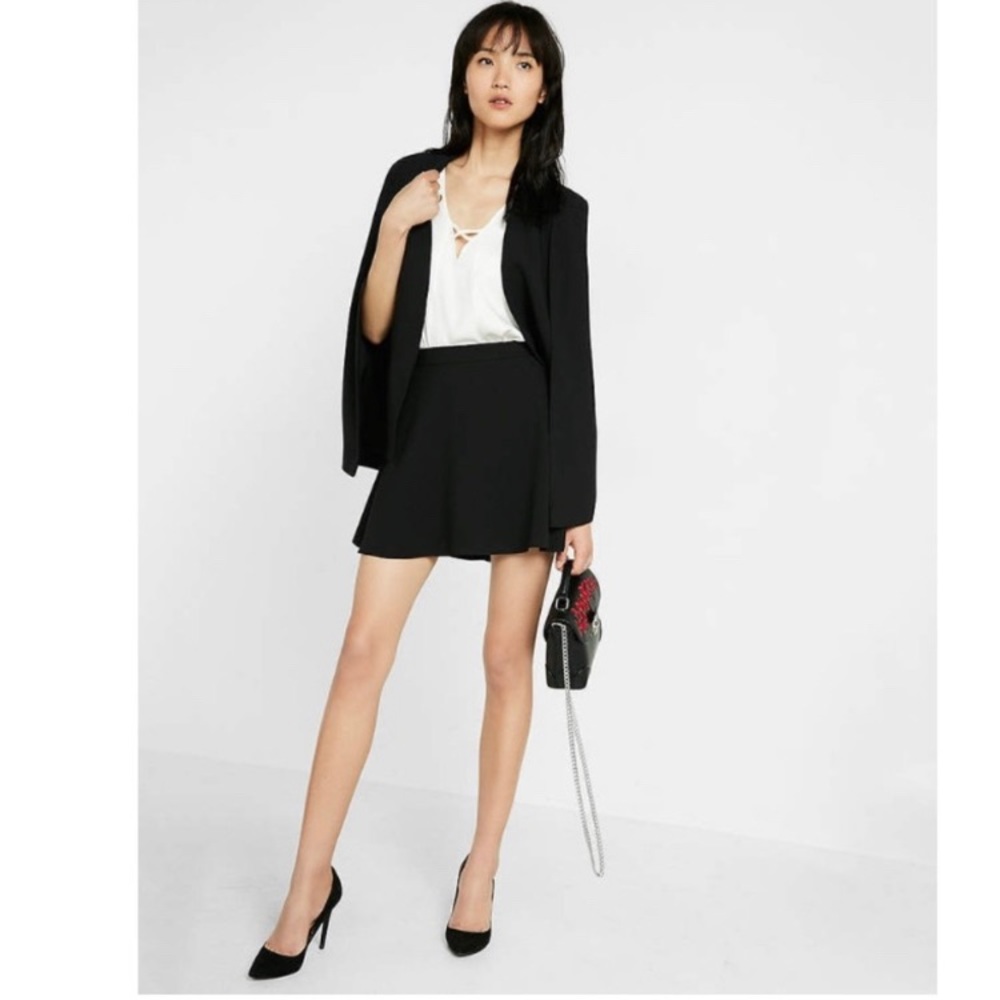 Express Black Skater Skirt